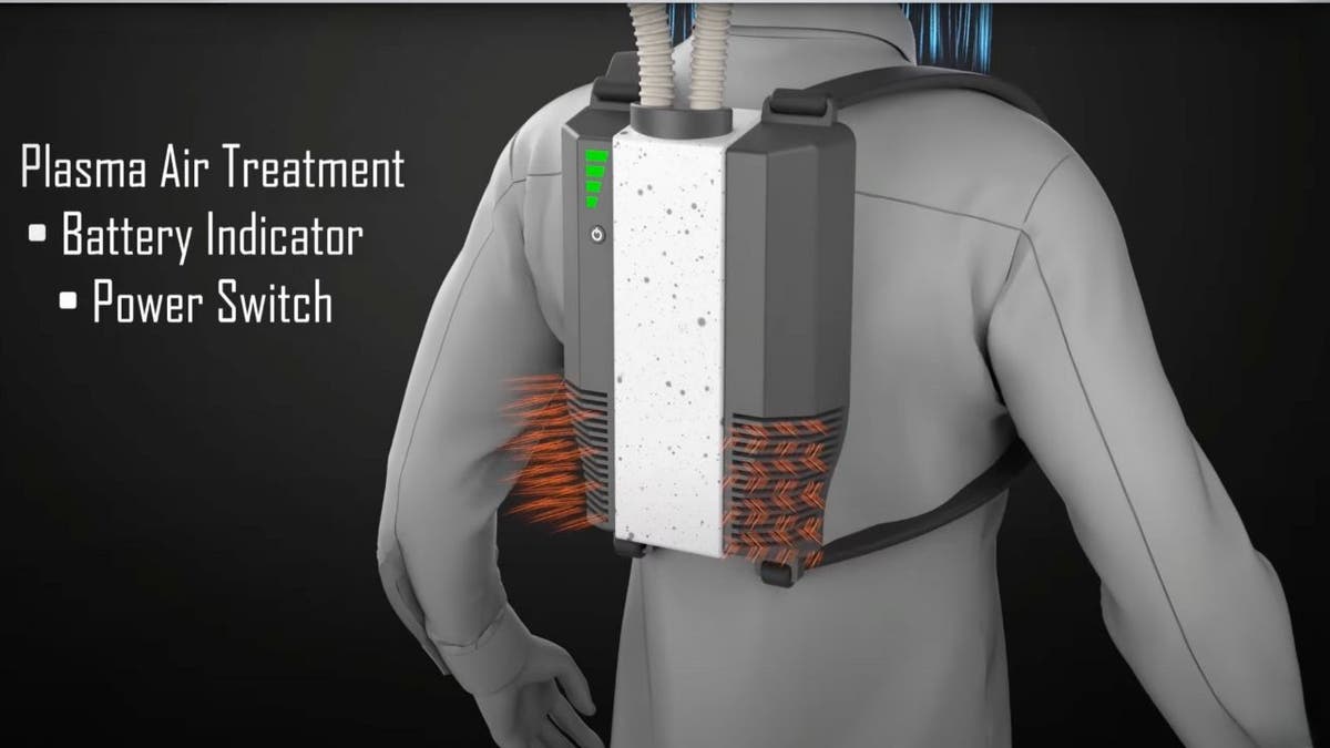 A helmet using a curtain of air could make face masks obsolete