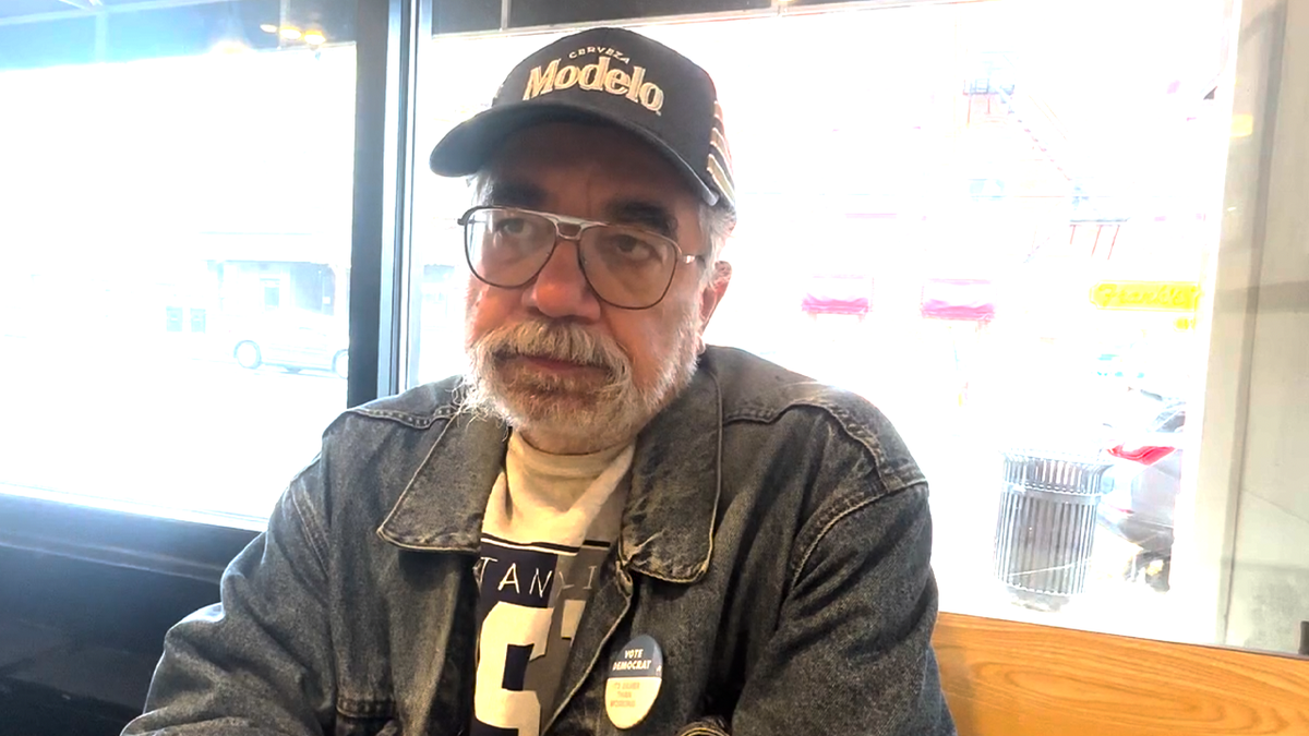 closeup shot of interviewee David Kveragas