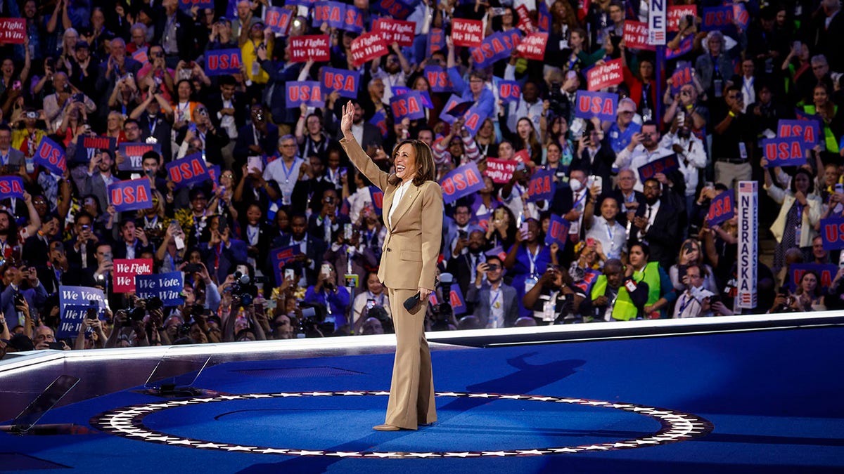 Kamala Harris reacts