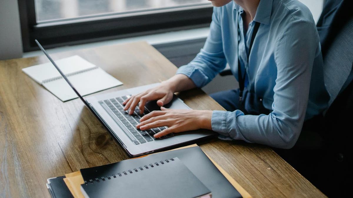 woman working on laptop