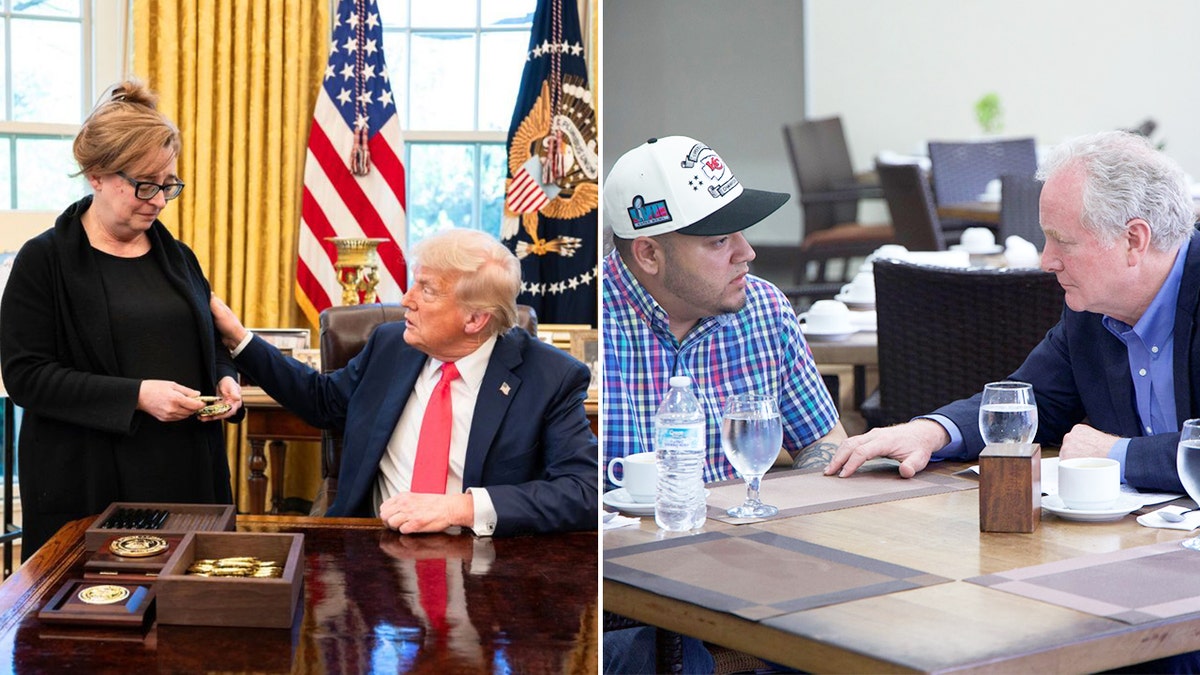 Trump with Patty Morin in Oval Office; Sen. Van Hollen with deported illegal immigrant