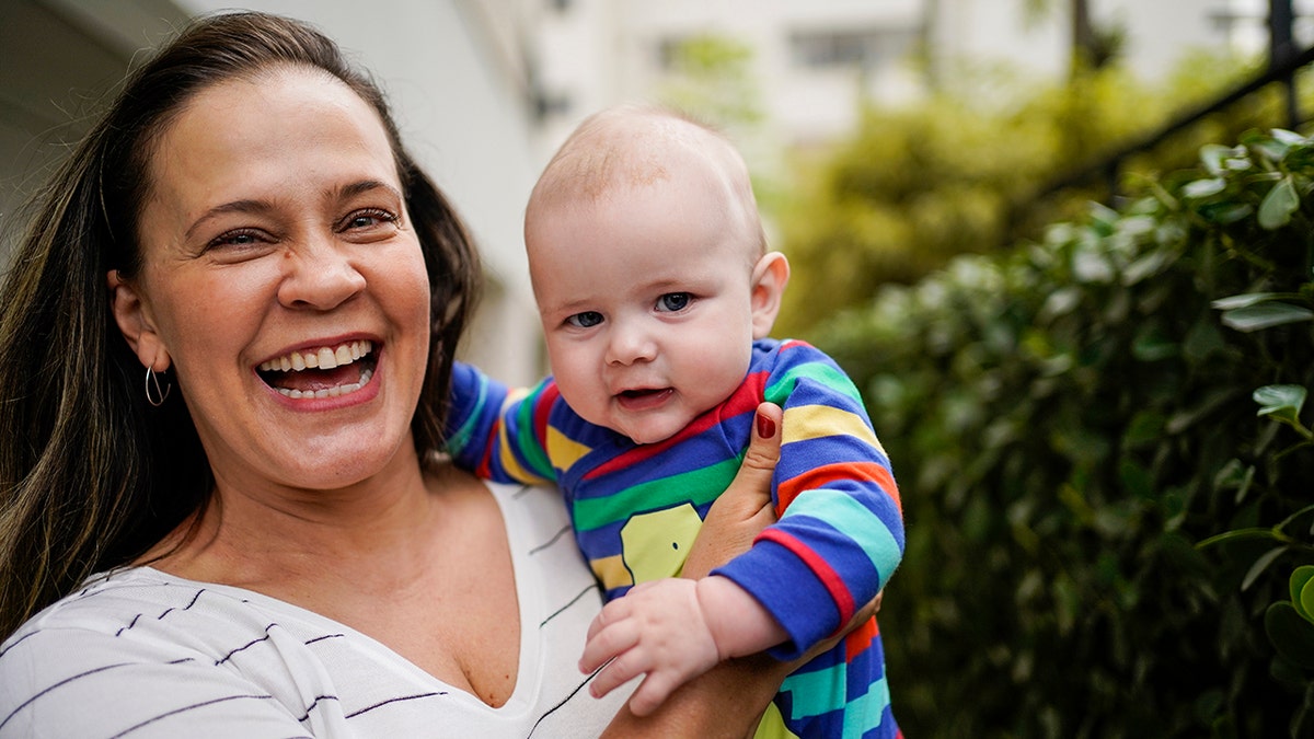 mature woman and her baby