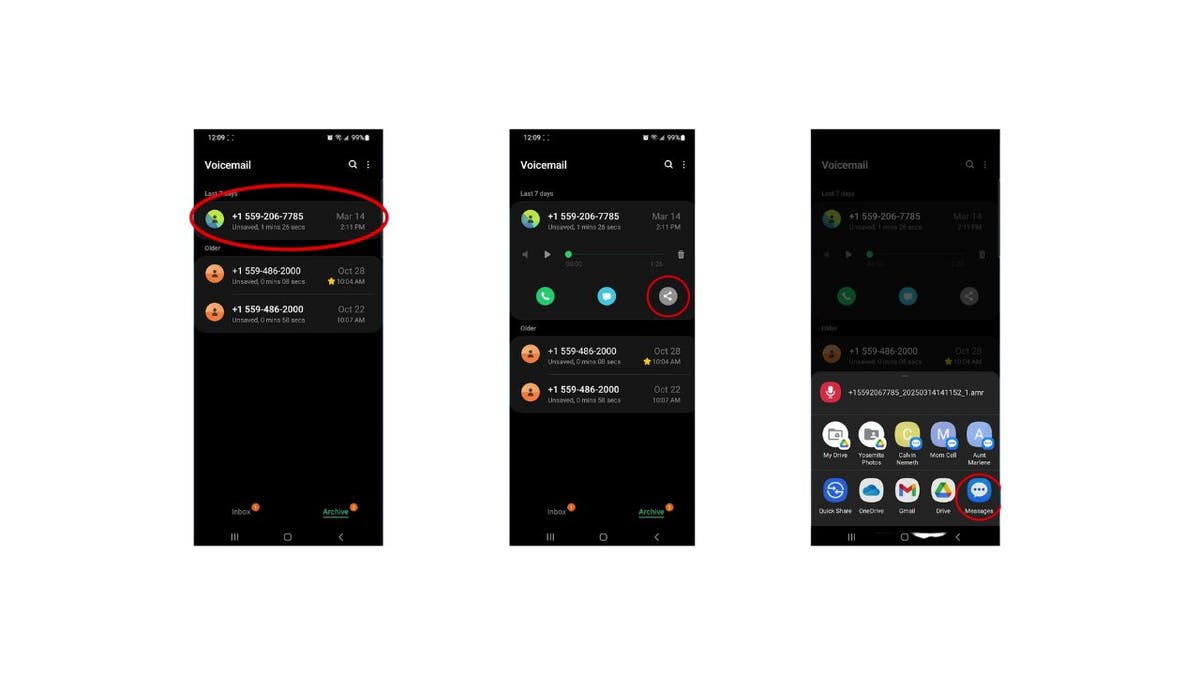 Save loved ones' voicemails with Android
