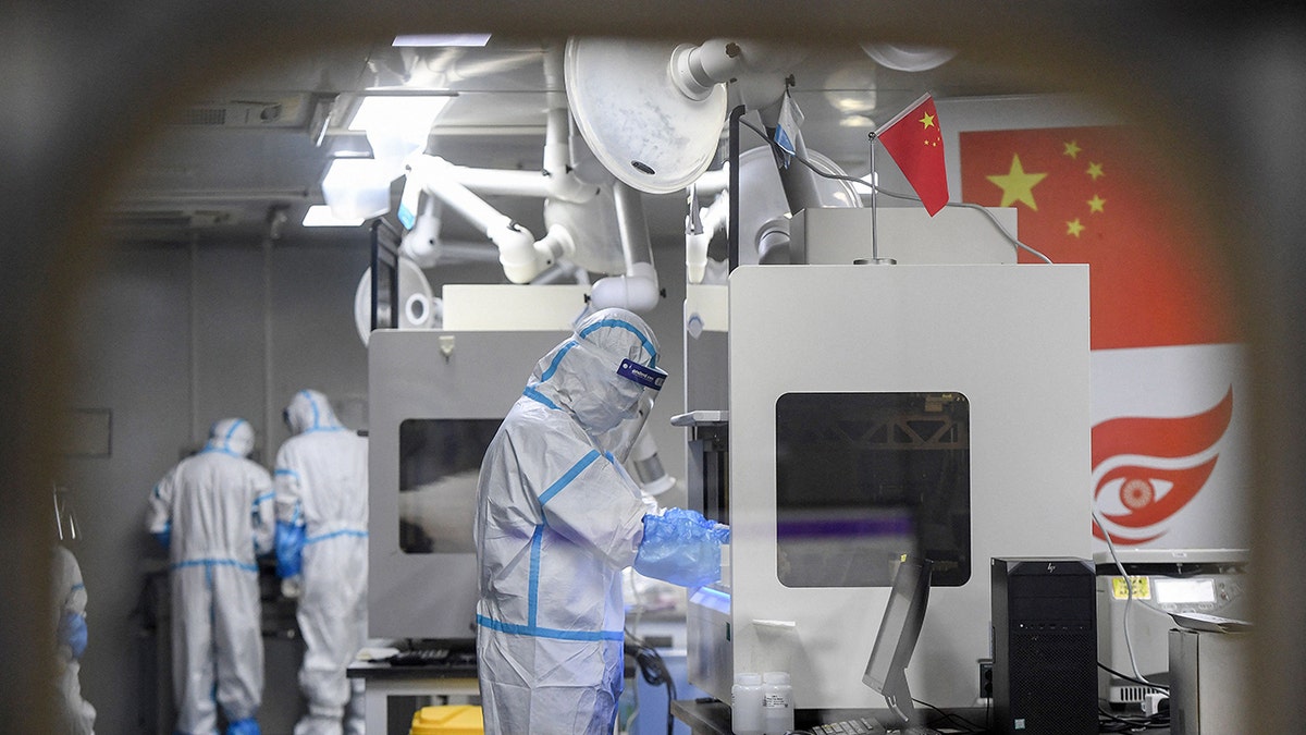 COVID-19 tests go on in a lab in Wuhan, China