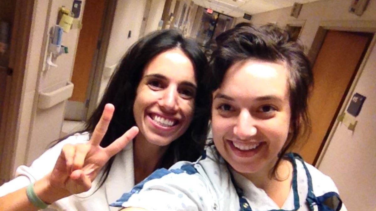 Emma Dimery with sister