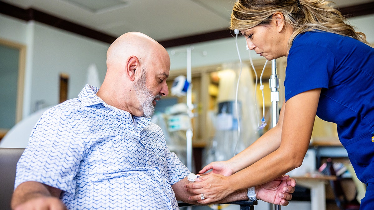 Chemotherapy treatment in the medical room: used for piece about ketamine therapy