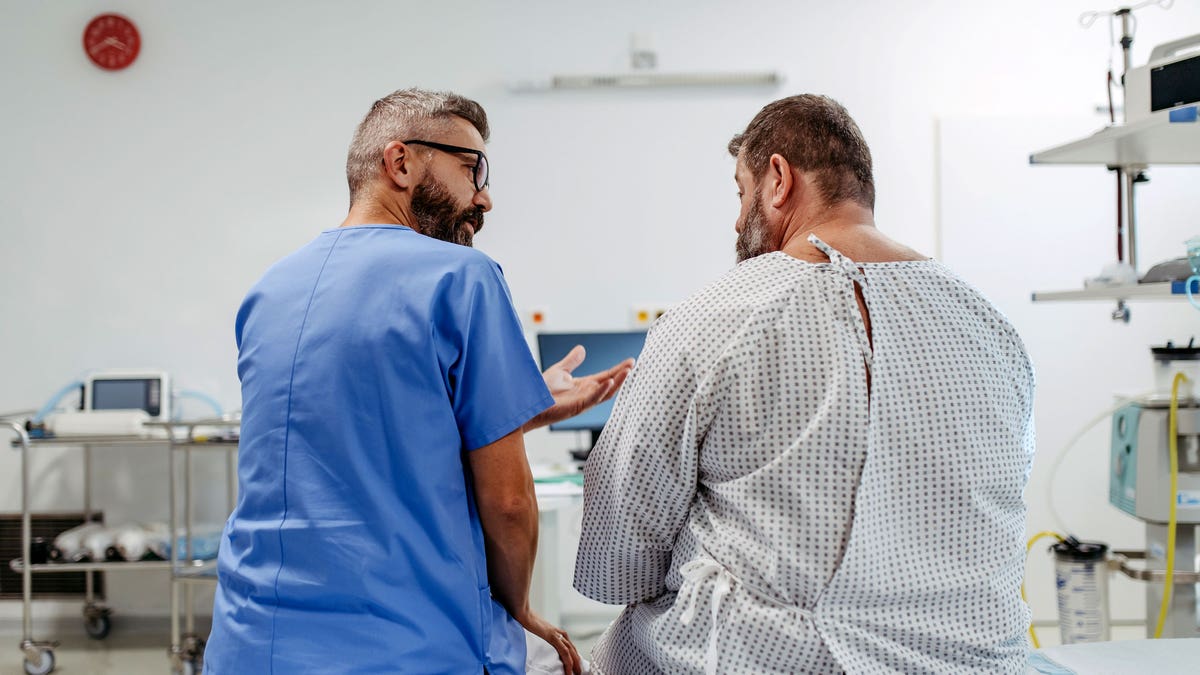 Overweight patient at doctor