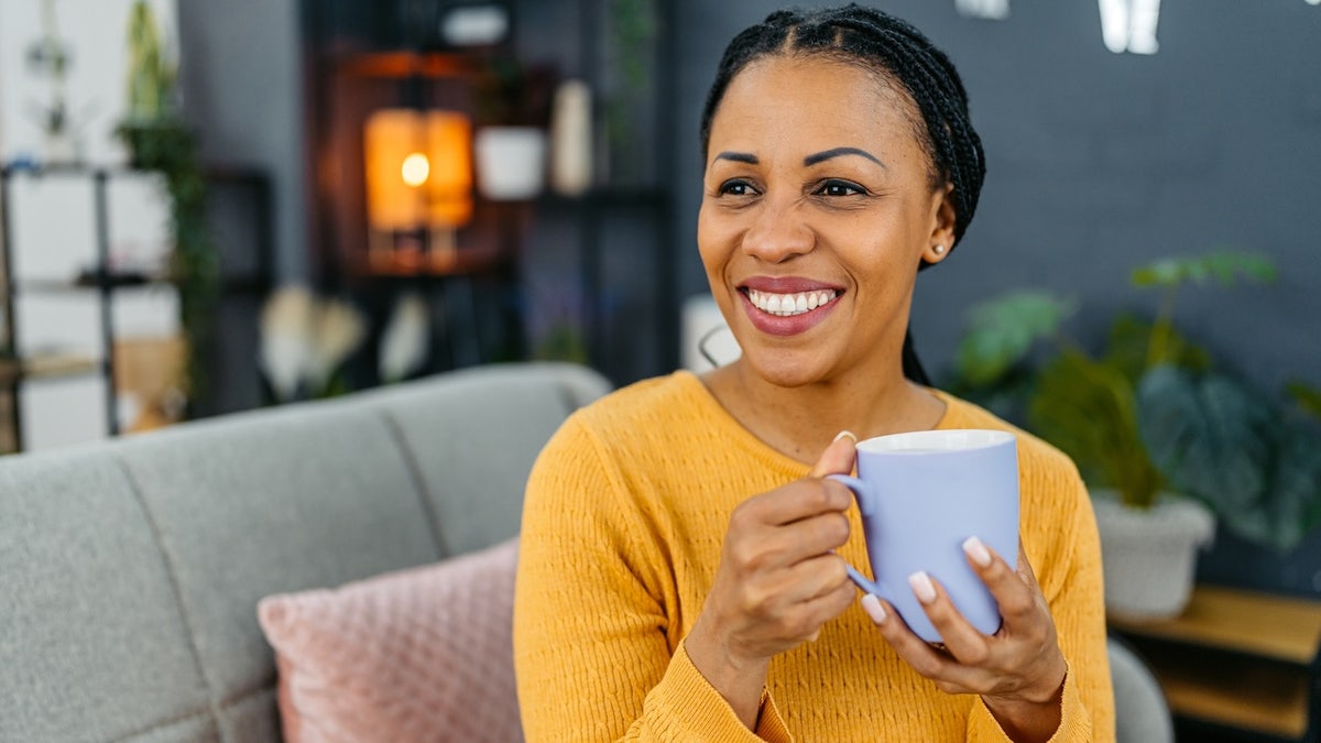 Woman drinking coffee