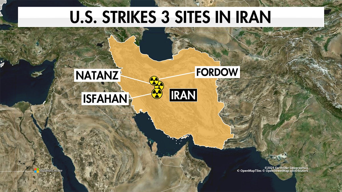 U.S. strikes three sites in Iran