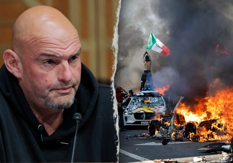 Fetterman calls out 'anarchy' in LA, noting that Dems forfeit 'moral high ground' by failing to decry violence