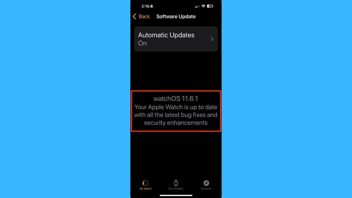 Screenshot of watchOS 11.6.1 update (Kurt "CyberGuy" Knutsson)