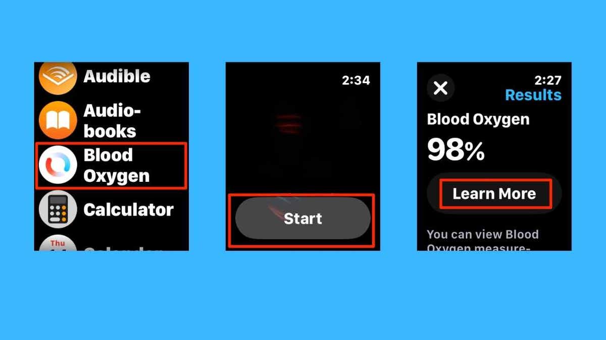 Steps to use the Blood Oxygen app on your watch to take a reading (Kurt "CyberGuy" Knutsson)
