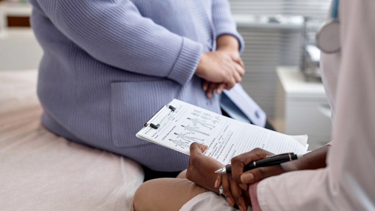 Obese patient at doctor