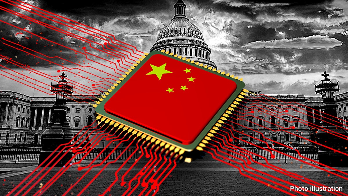 CPU with Chinese flag concept stock&nbsp;