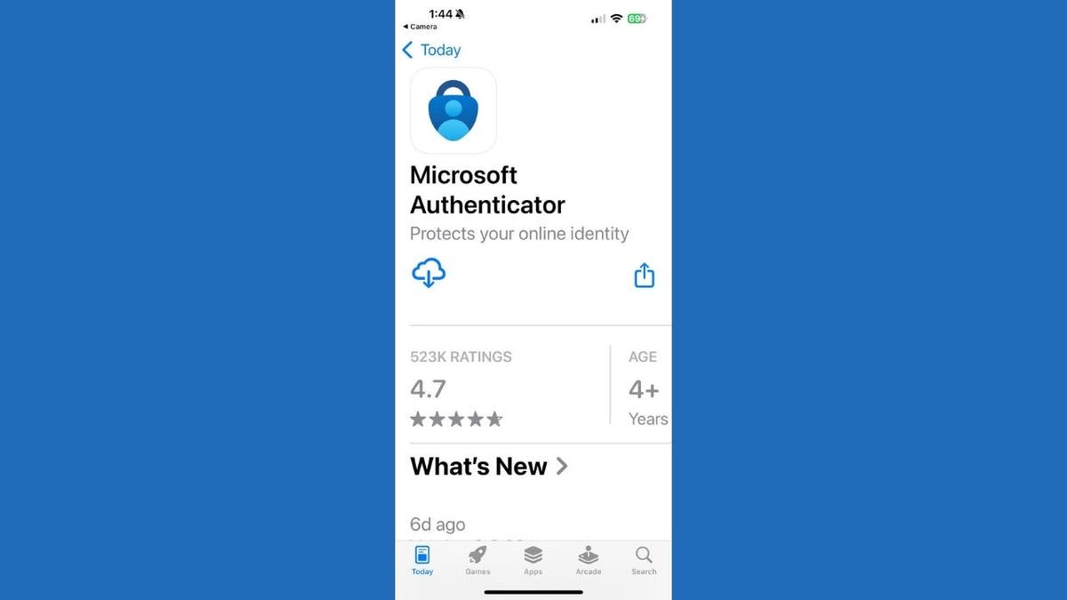 Microsoft Authenticator app in Apps store on iPhone&nbsp;(Kurt "CyberGuy" Knutsson)&nbsp; 