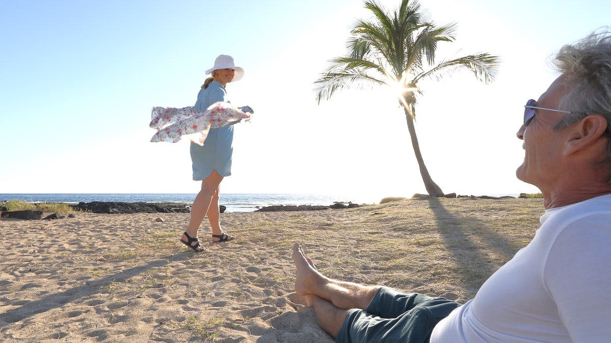 Couple on beach - tropical destination