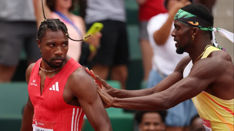 Noah Lyles shoved by Kenny Bednarek for 'unsportsmanlike' taunt at USA Track and Field Championships