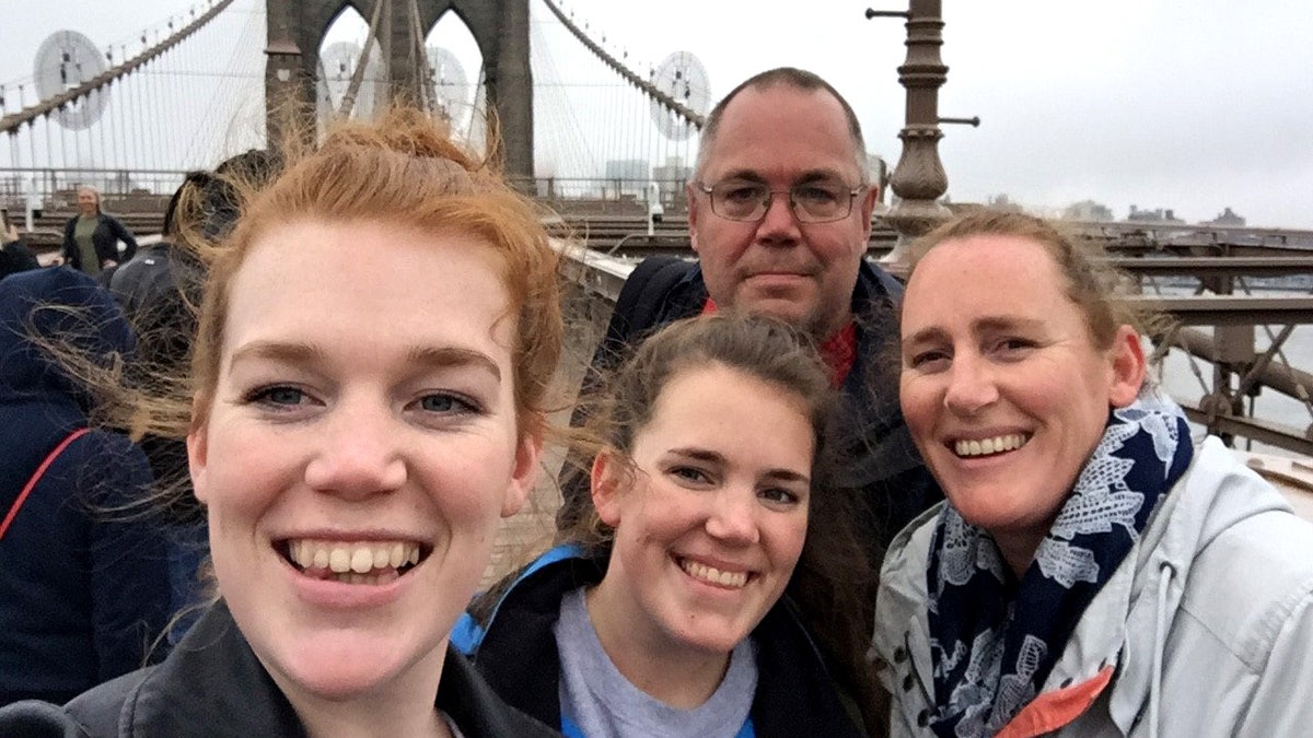 Claire Barbery with her husband Gary and daughters Lowenna, 27, and Keizha, 25