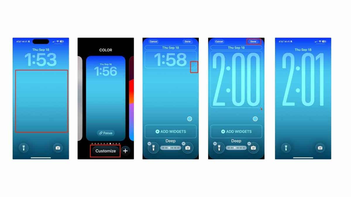 Steps to make the clock on your Lock Screen bigger