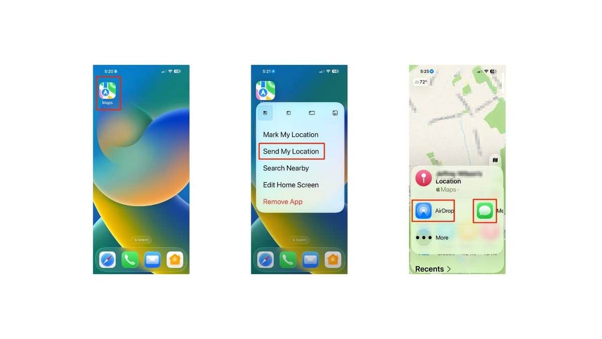 Steps to instantly share your location in Maps