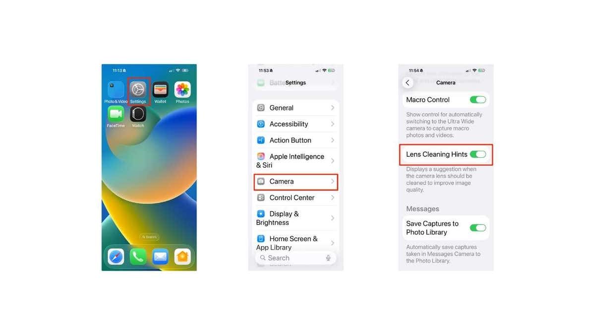 Steps to get Get a dirty lens warning