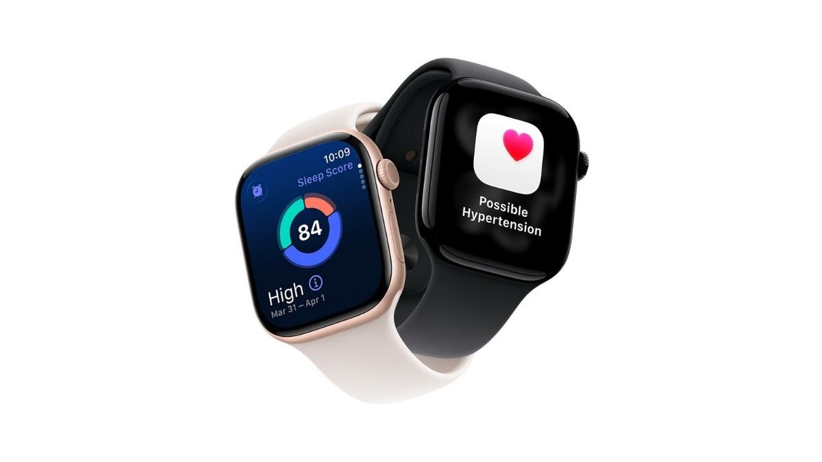 Two Apple Watches with health notifications