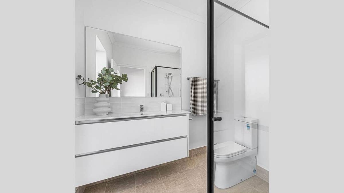 interior of a while bathroom