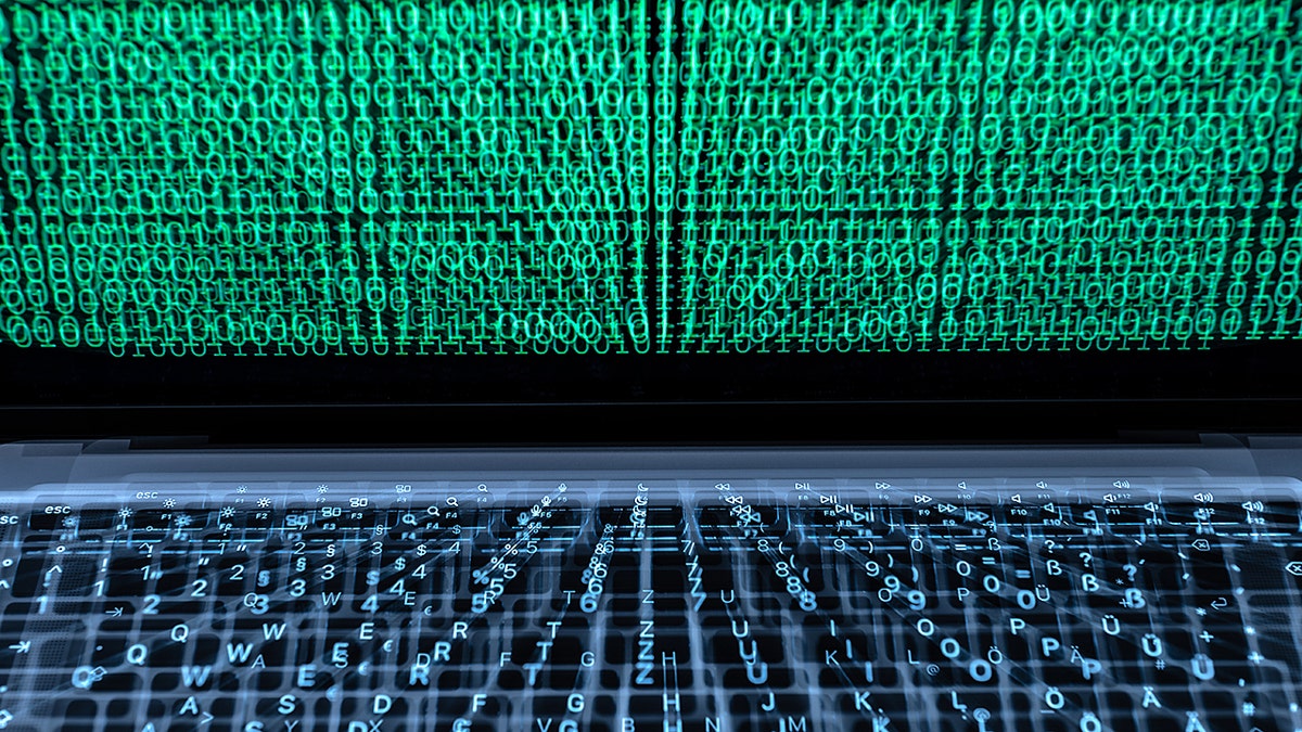 A computer with binary code