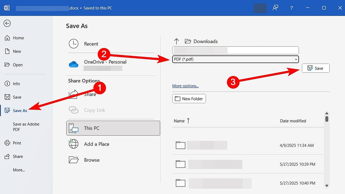 A step-by-step guide shows how to save a file as a PDF.