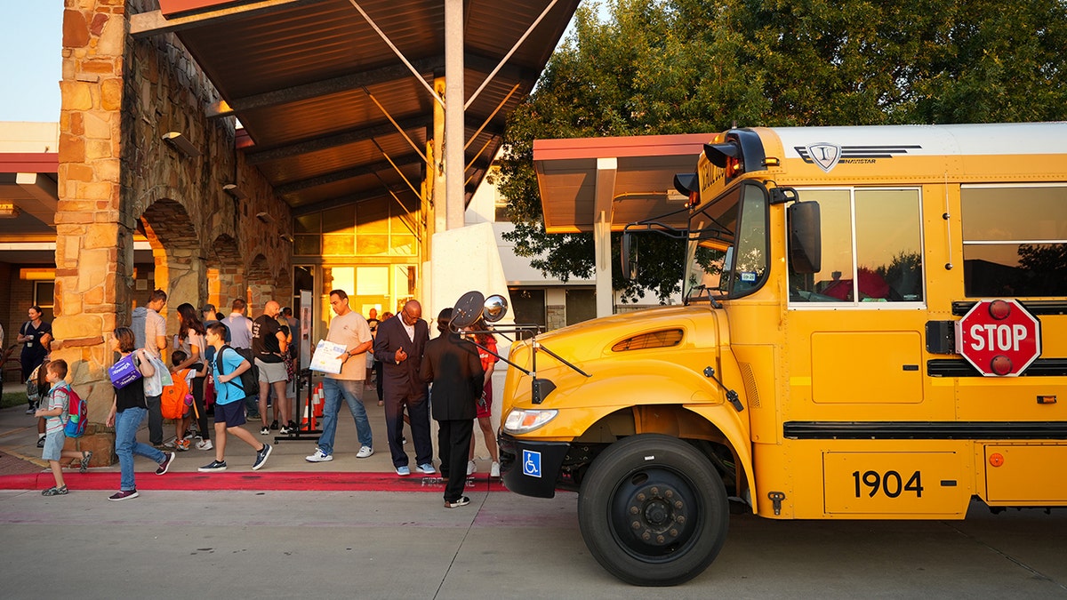 Children attending school.