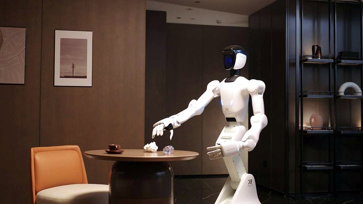 A Quanta X2 robot cleaning a table