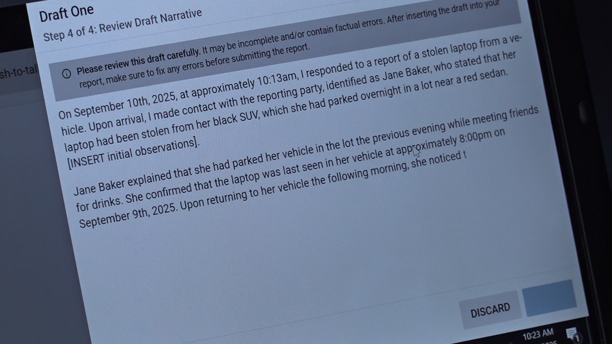 Police report written by AI