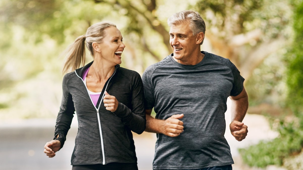Healthy fit older couple