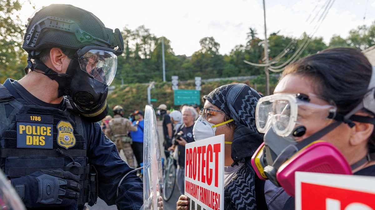 Protests and officers clash