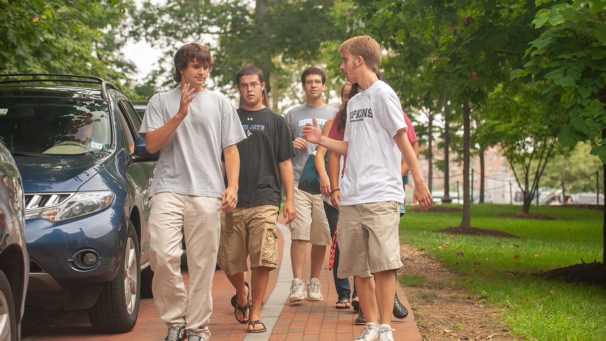Students on college campus