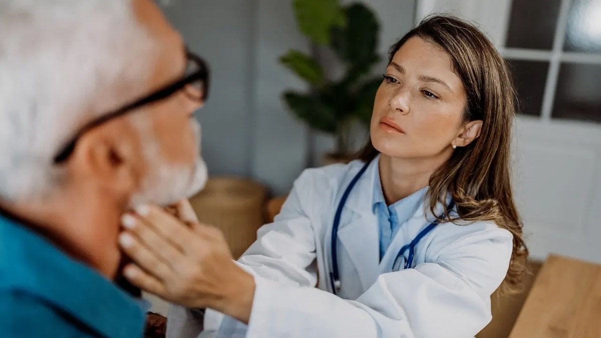 Man getting exam at doctor's
