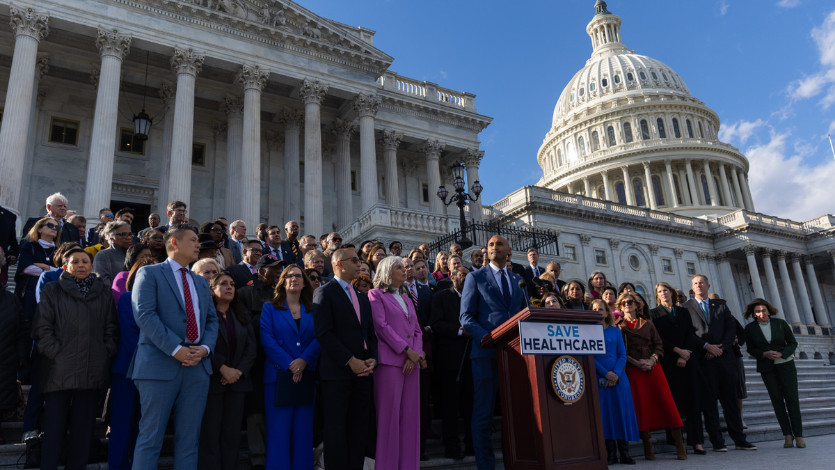 democrats gather outside the capitol for healthcare push