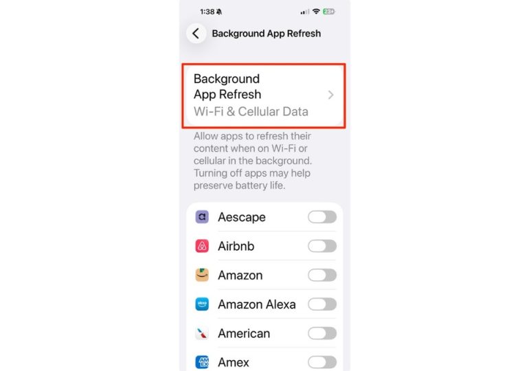 Save data by setting your background app refresh to Wi-Fi only