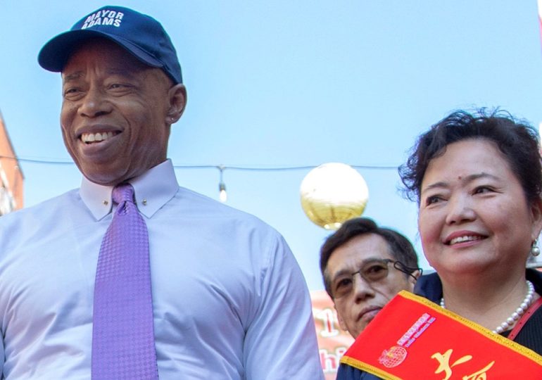 Adams reads his 'greatest hits' quotes from coffee mug in farewell tribute as NYC mayor