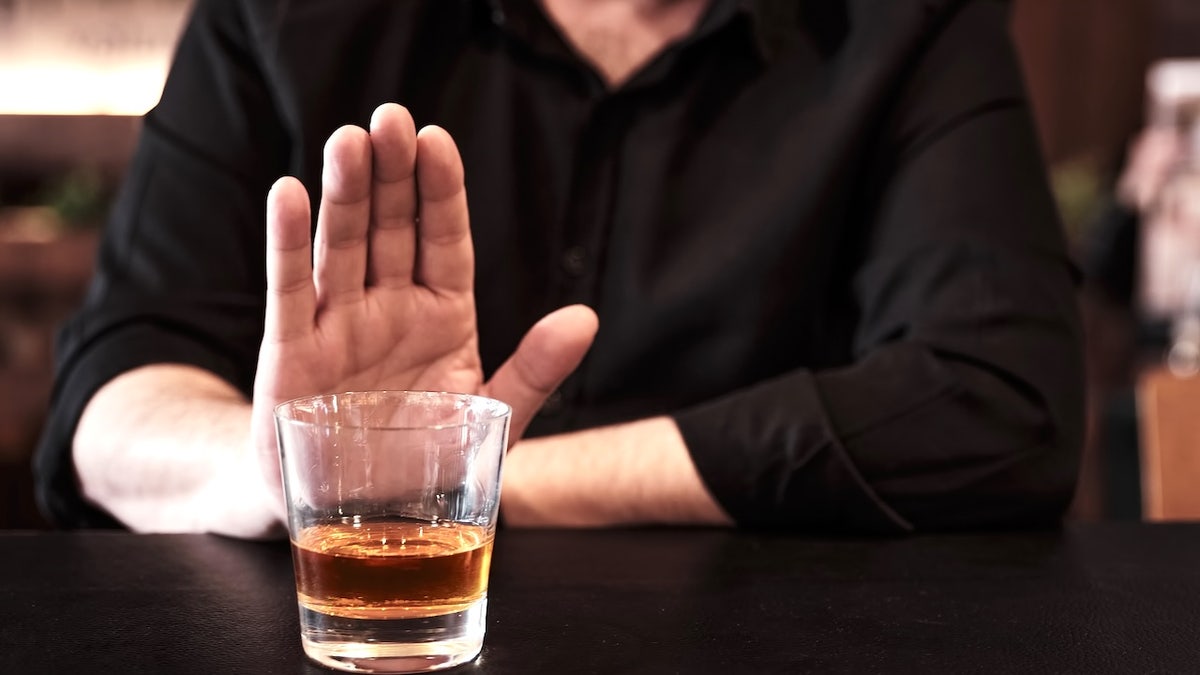 Man refusing alcohol