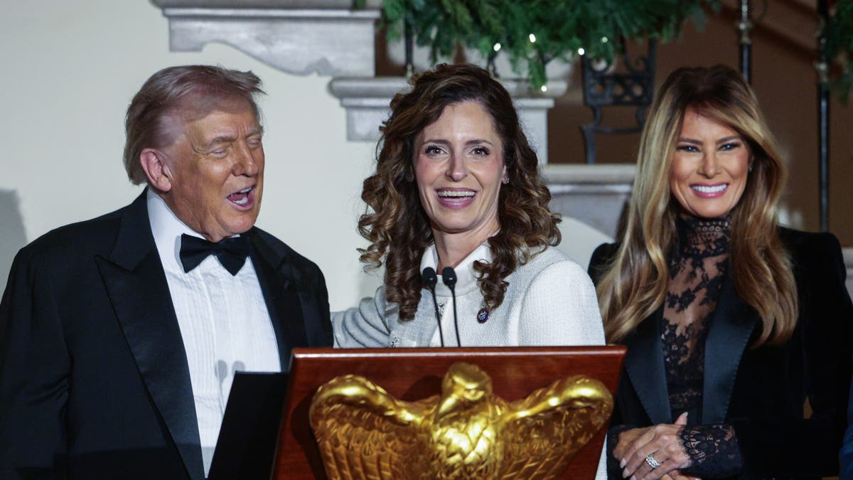 President Donald Trump, Rep. Julia Letlow, and first lady Melania Trump