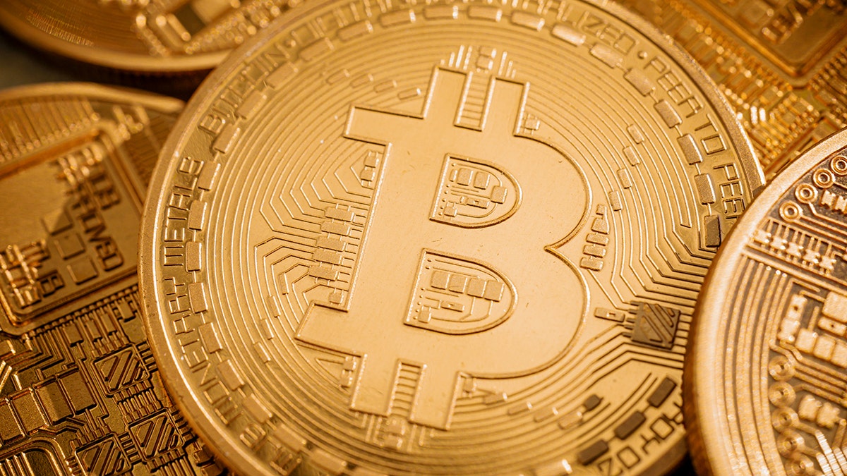 Photo of Bitcoin coins.