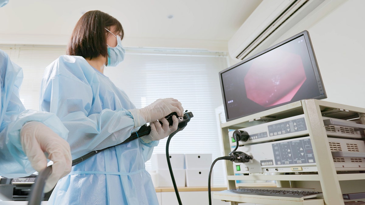 physician analyzing colonoscopy