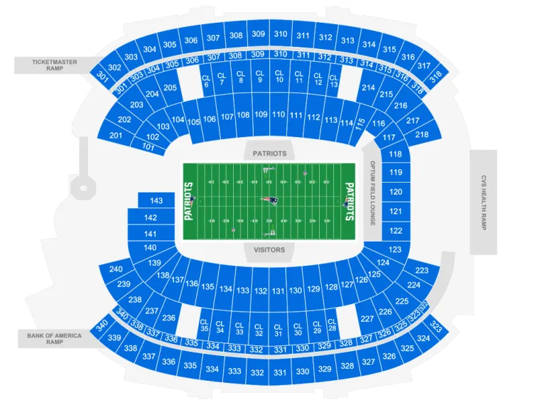Gillette seating map Gillette Seating map
